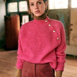 Sezane F/W 20-21 Trudy Fuchsia Sweater - SZ S NWT